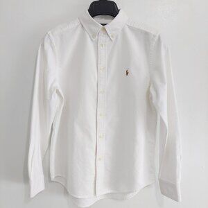 Polo Ralph Lauren Long Sleeve Shirt Boys Size Large 14-16 White Dress Shirt Used